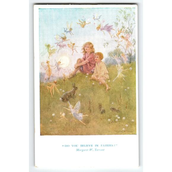 Margaret Tarrant Signed Fairy Postcard 'Do You Believe in Fairies?' - Picture 1 of 2